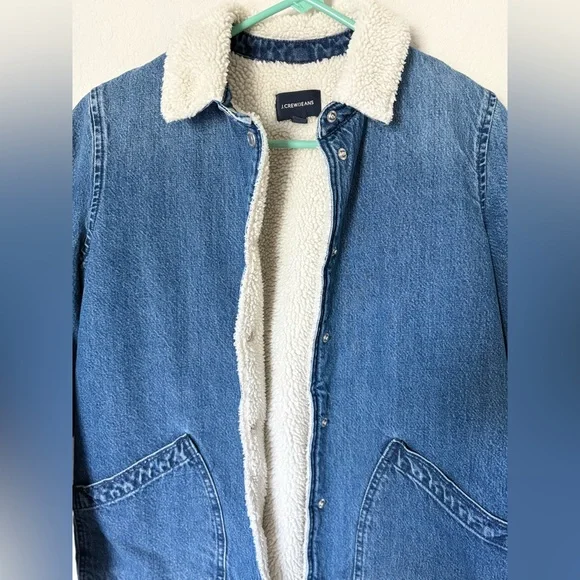 J Crew Denim Sherpa Swing Jacket XS - Picture 4 of 9